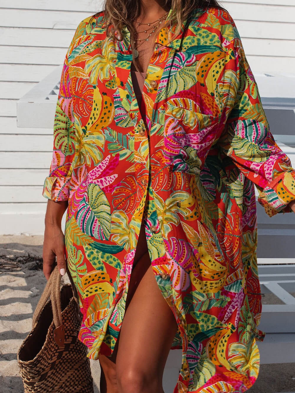 Denim Shirt Dress - Women's in multicolor