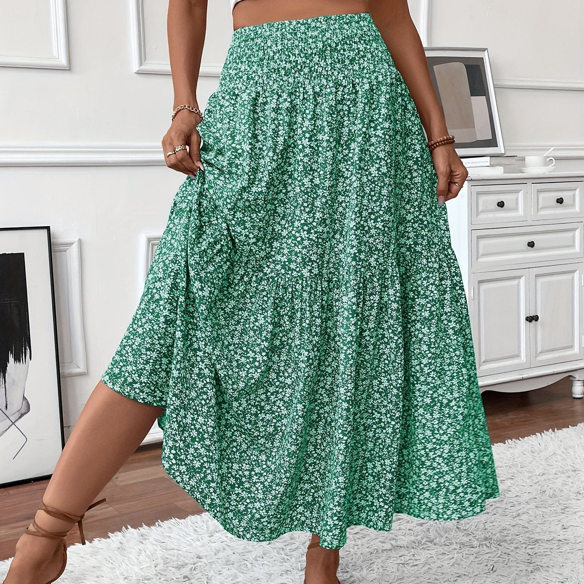 Elena Ditsy Floral Skirt - Women's in purple