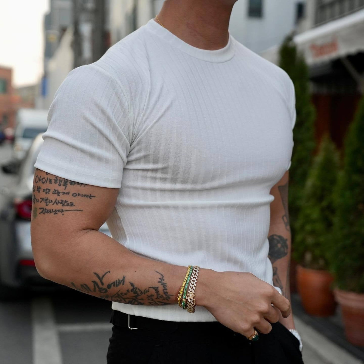 Milan Fitted T-Shirt - Unisex in white