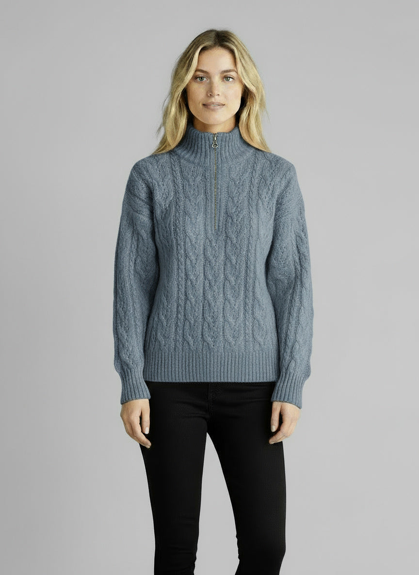 Amy Zip Sweater - Unisex in gray