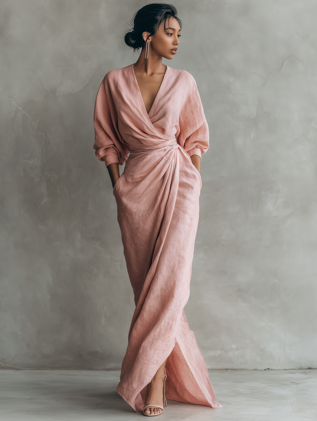 Hugo Linen Maxi Dress - Women's in pink