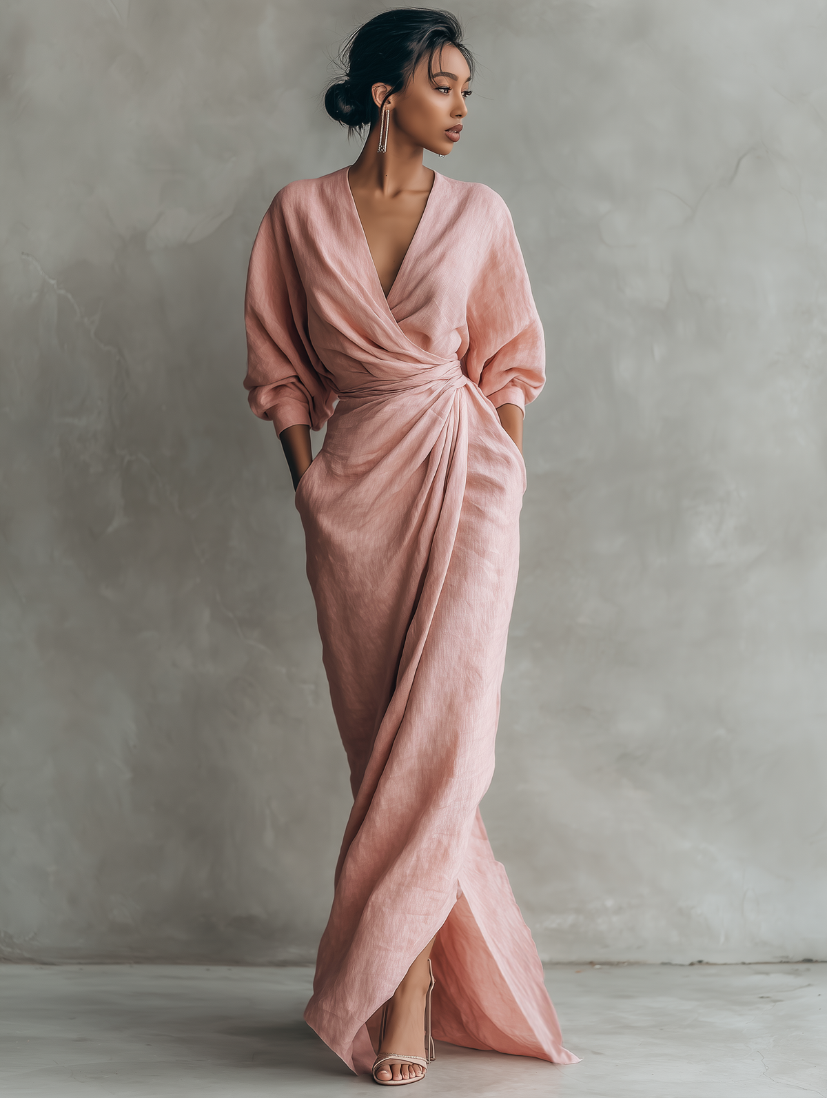 Hugo Linen Maxi Dress - Women's in pink