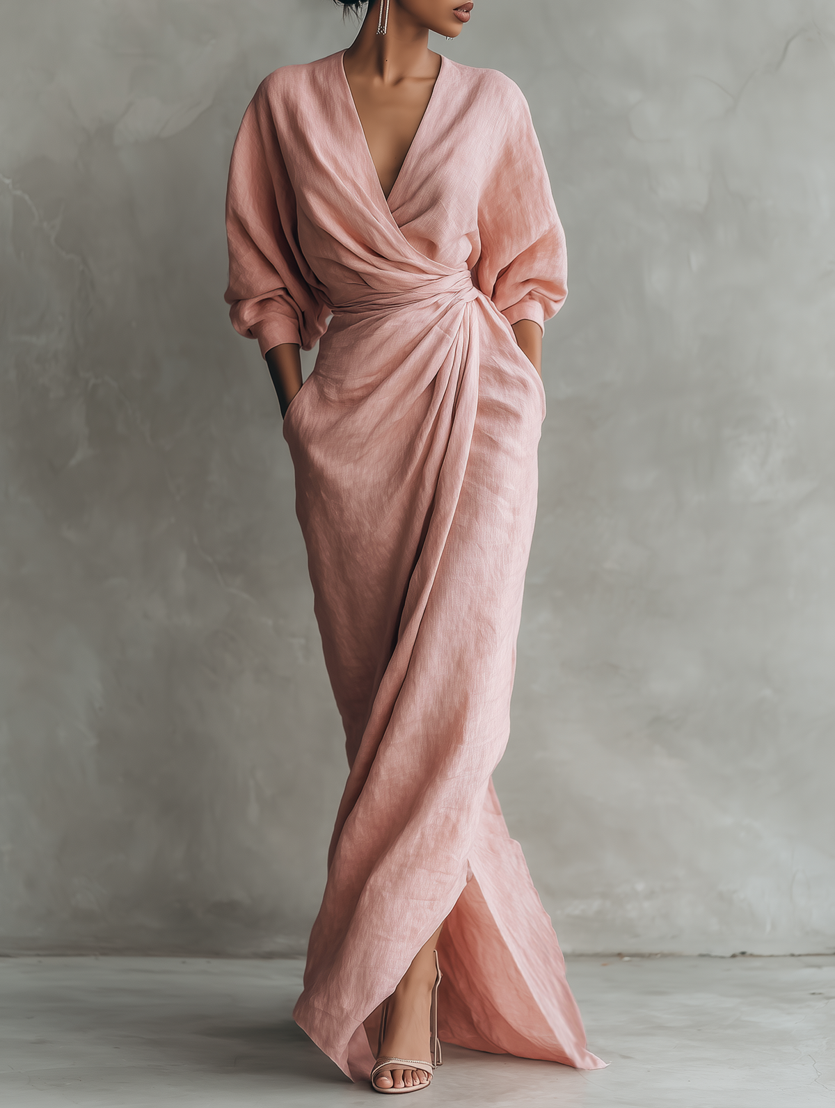 Hugo Linen Maxi Dress - Women's in pink
