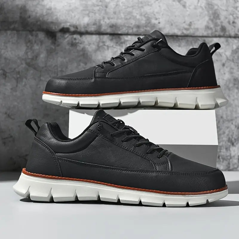 Leo Crafted Leather Sneakers - Men's in blue