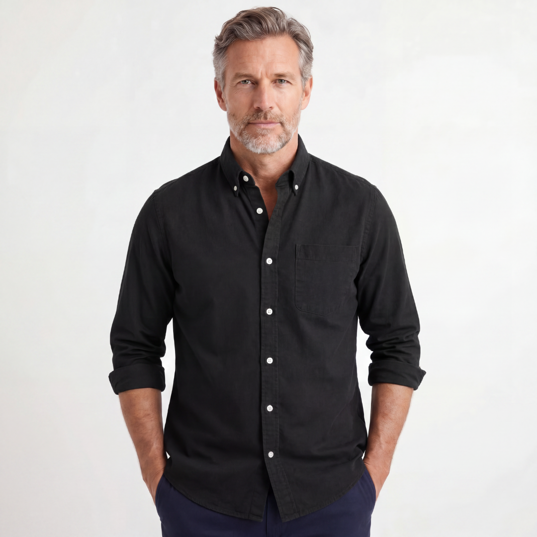 Kensington Chest-Pocket Linen Shirt - Unisex in gray