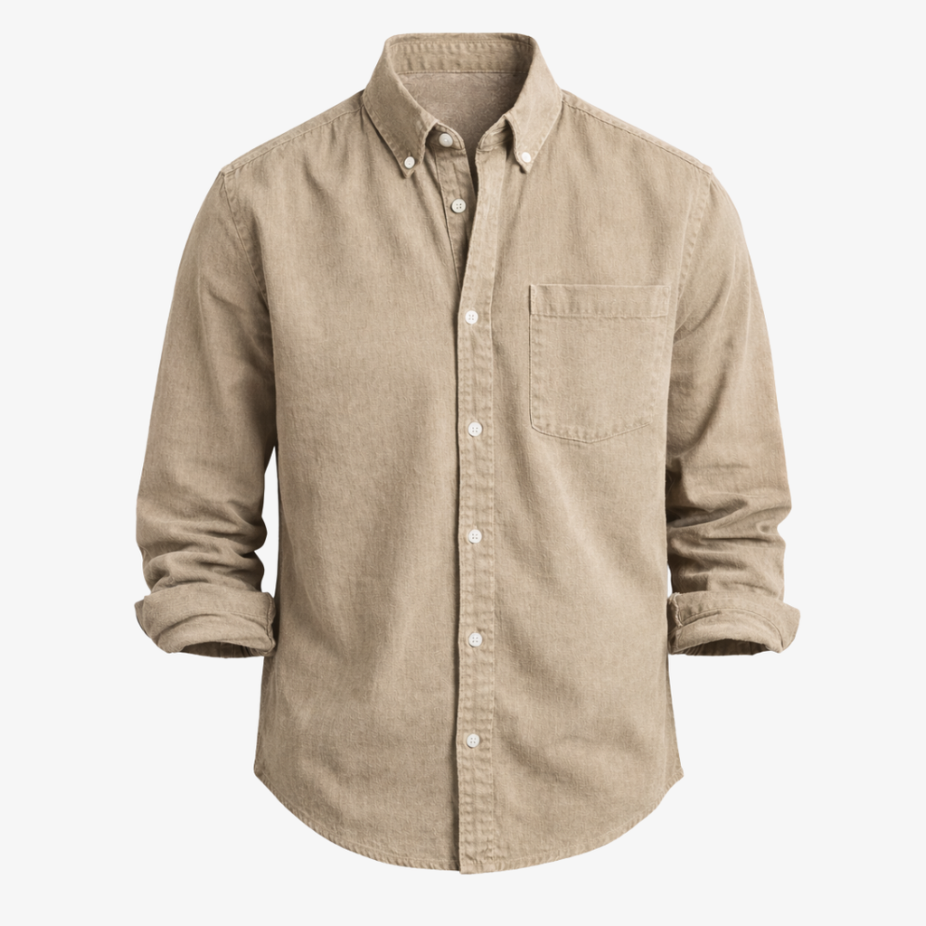 Kensington Chest-Pocket Linen Shirt - Unisex in gray