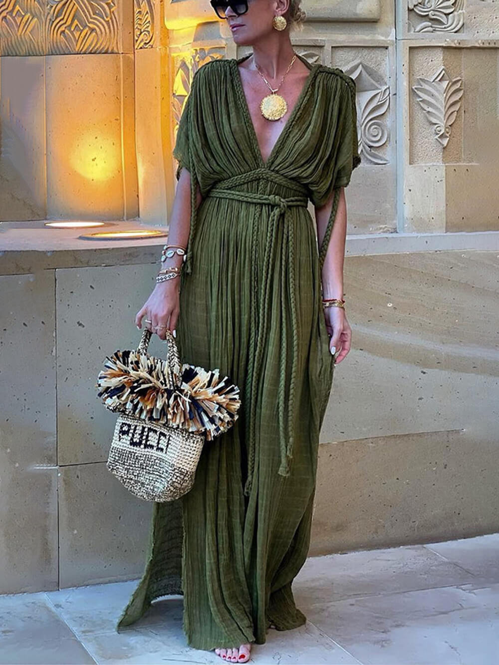 Polyester Kimono - Women's in green