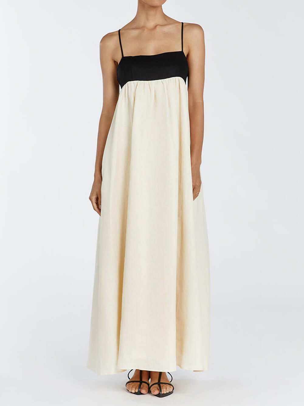 Polyester Black Maxi Dress - Women's in ivory