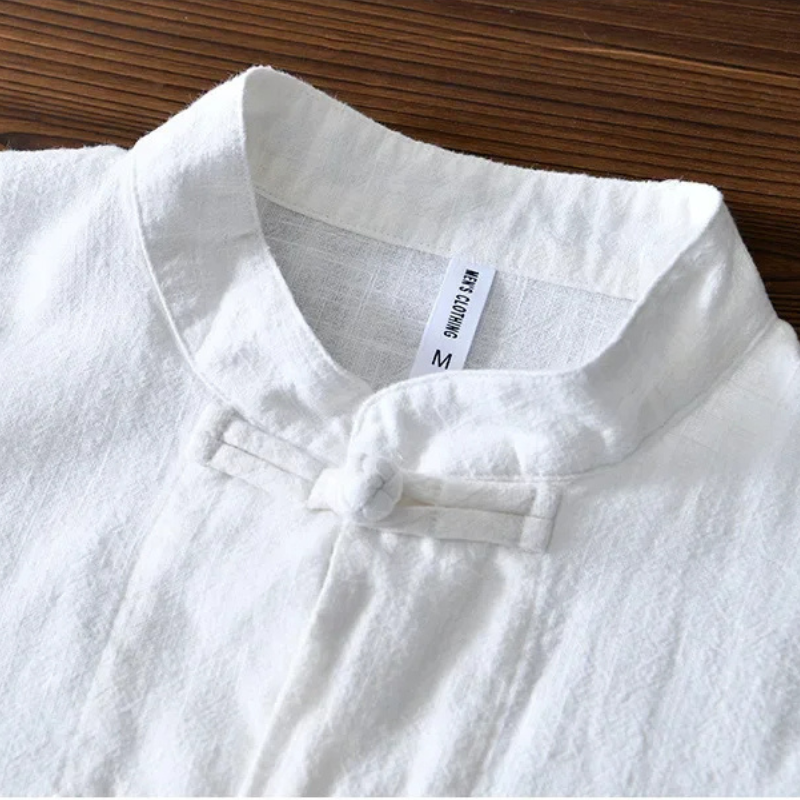 Ellis Mandarin Collar Shirt - Unisex in gray
