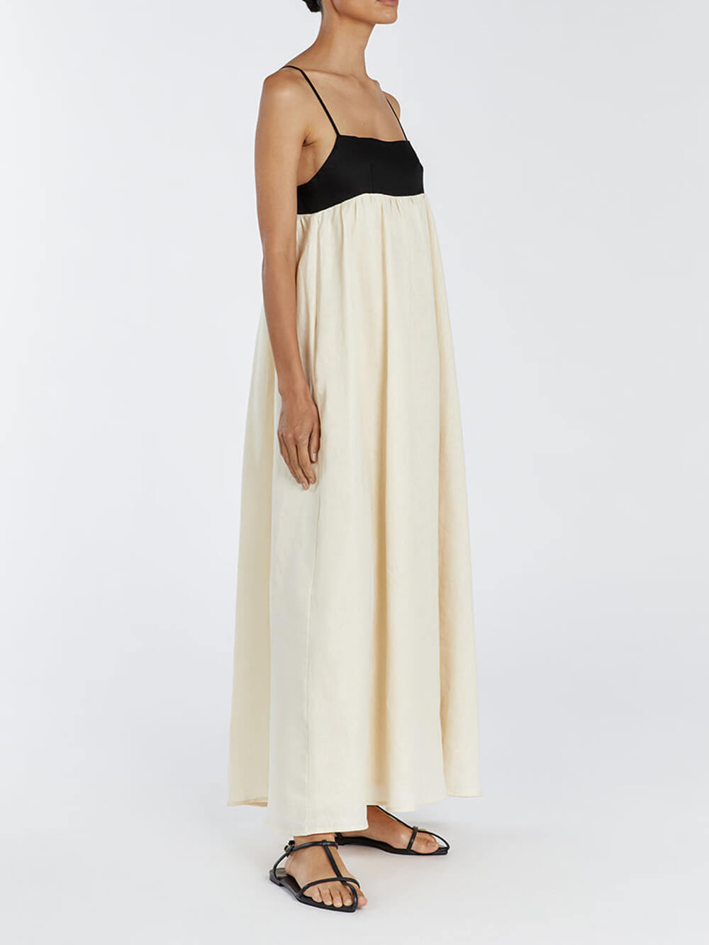 Polyester Black Maxi Dress - Women's in ivory