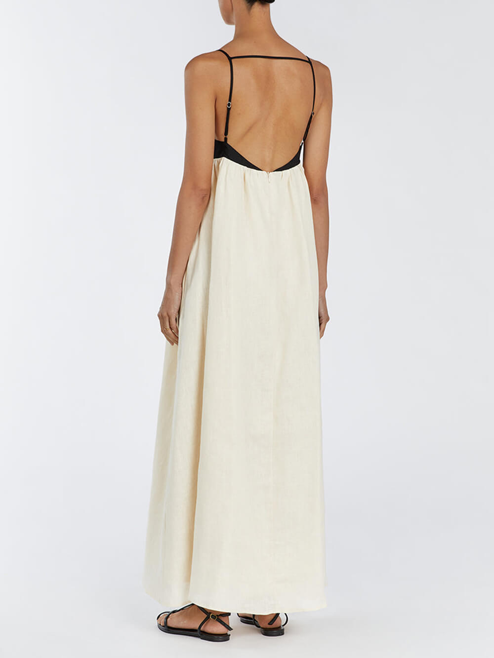 Polyester Black Maxi Dress - Women's in ivory