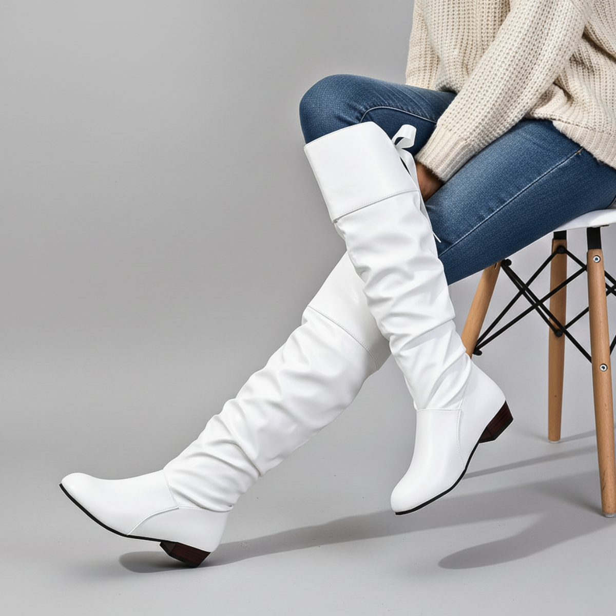 Anoura Leather Boots - Women's in white