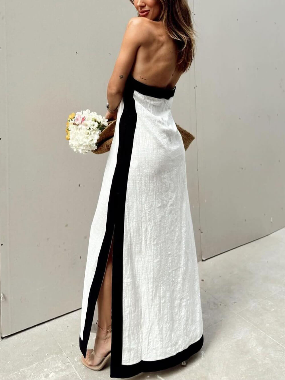 Halter Neck Maxi Dress - Women's in white