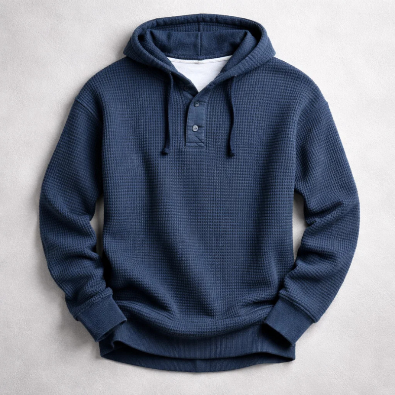Bromley Waffle Hoodie - Unisex in navy
