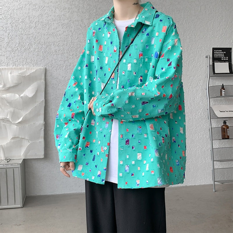 Mosaic Buttoned Jacket - Unisex in black