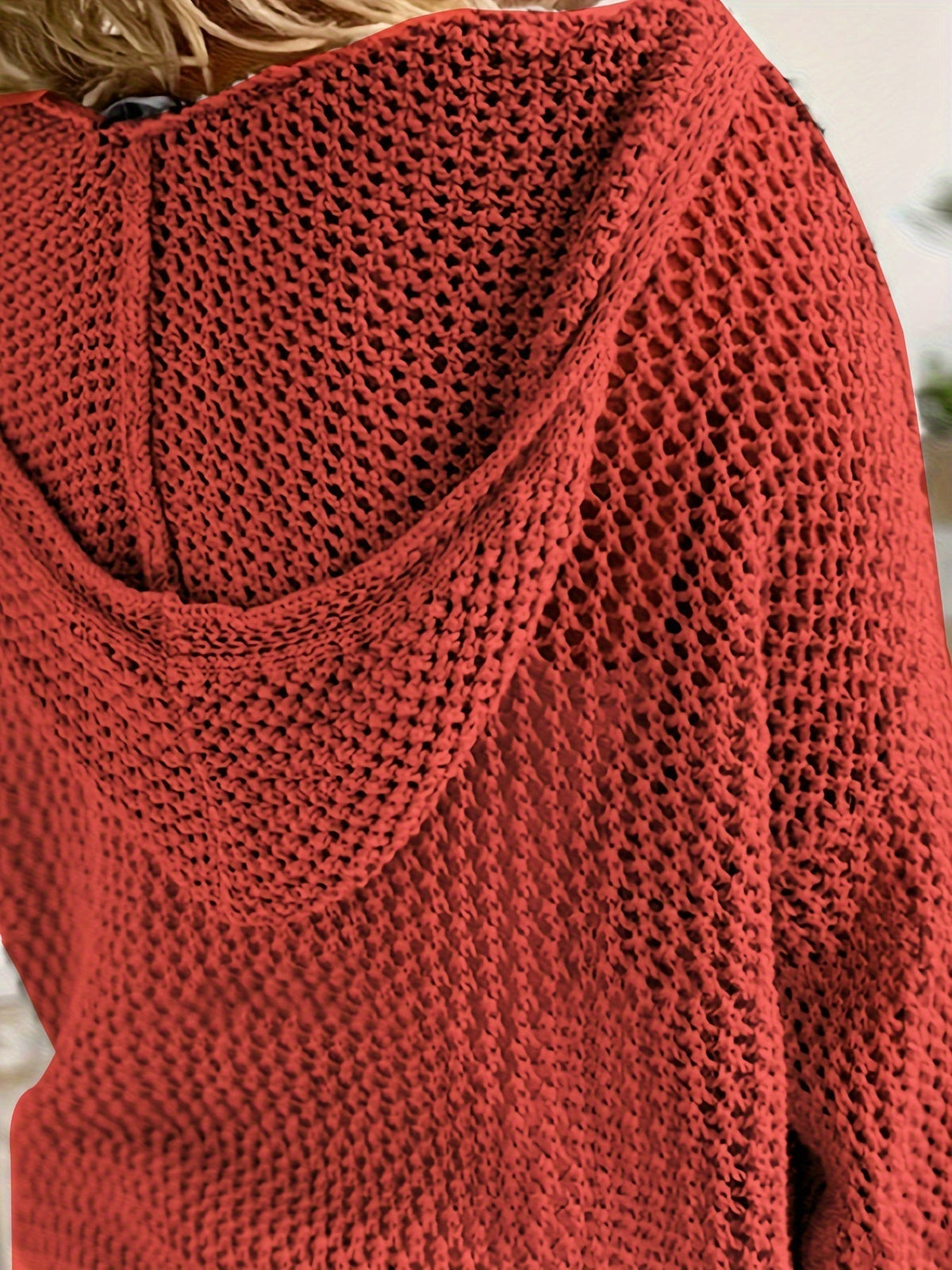 Lana Hooded Knit Sweater - Unisex in red