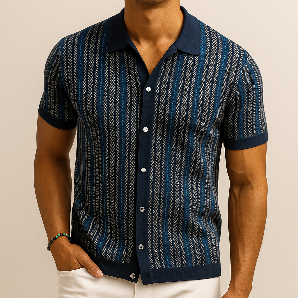Cotton Reid Shirt - Unisex in navy