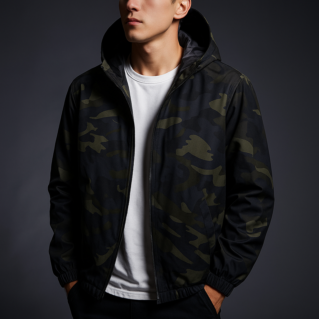 Archer Camouflage Jacket - Unisex in navy
