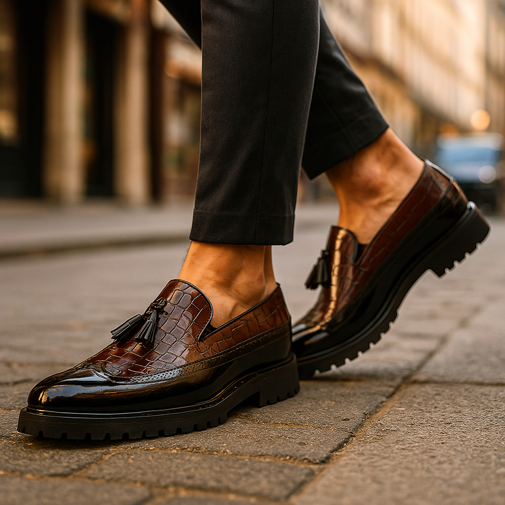 Dalton Vale Loafers - Men's in crimson black