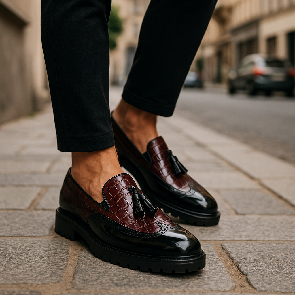 Dalton Vale Loafers - Men's in crimson black