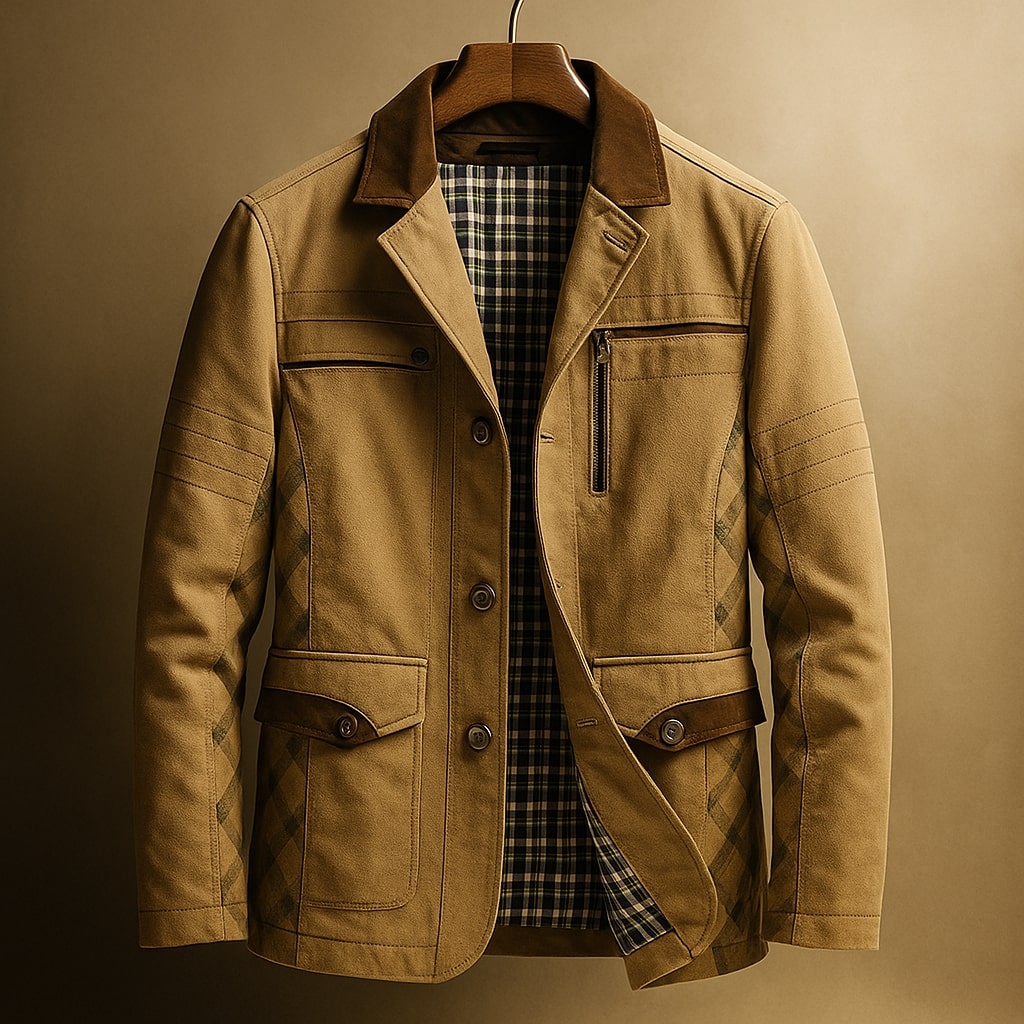 Kensington Cotton Jacket - Unisex in khaki