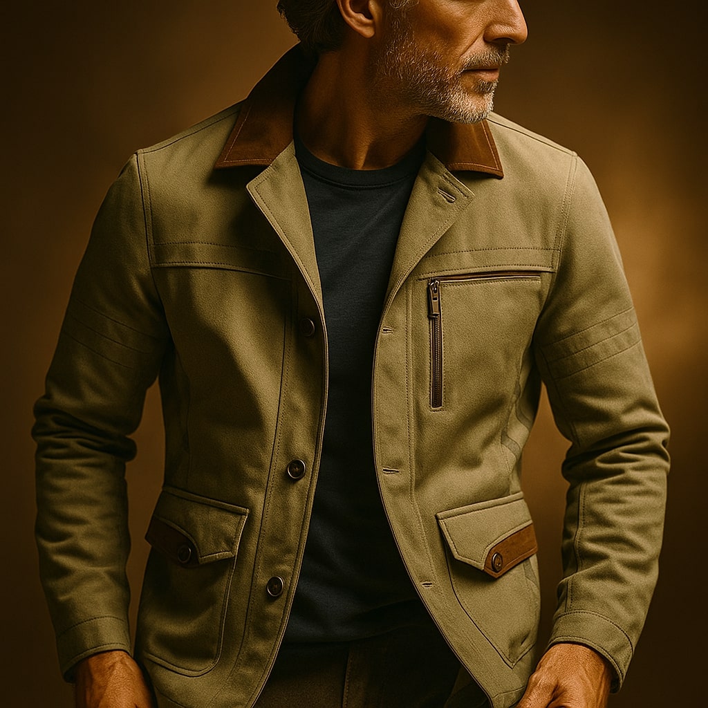 Kensington Cotton Jacket - Unisex in khaki