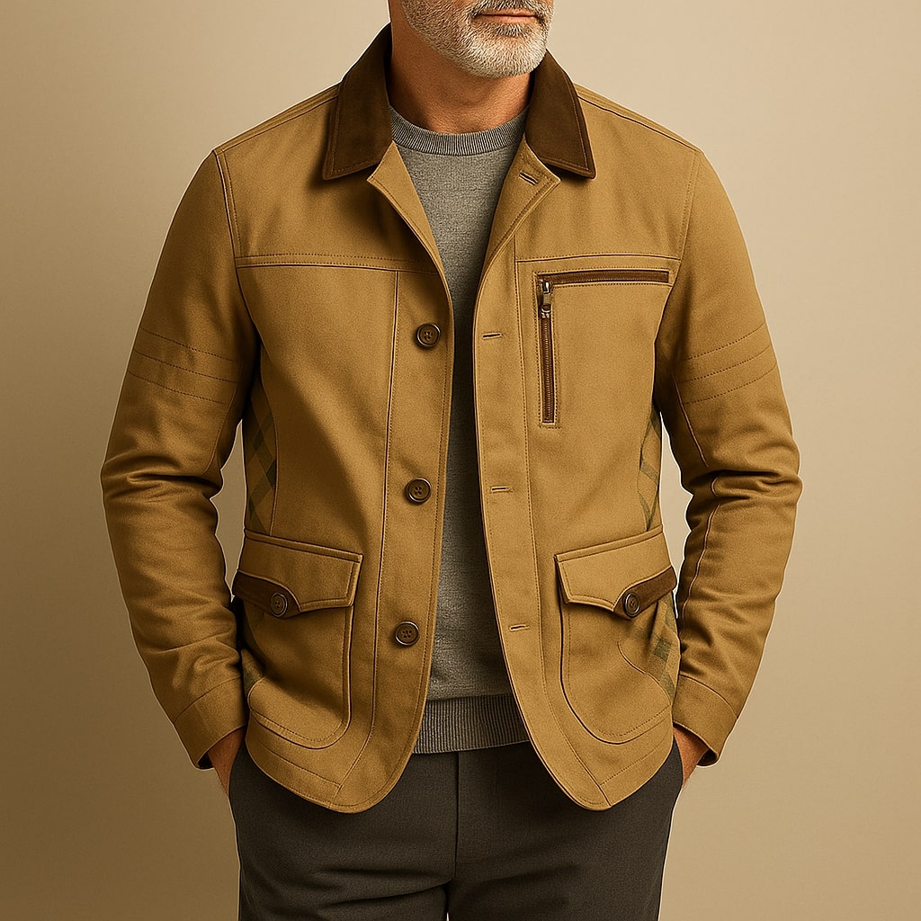 Kensington Cotton Jacket - Unisex in khaki