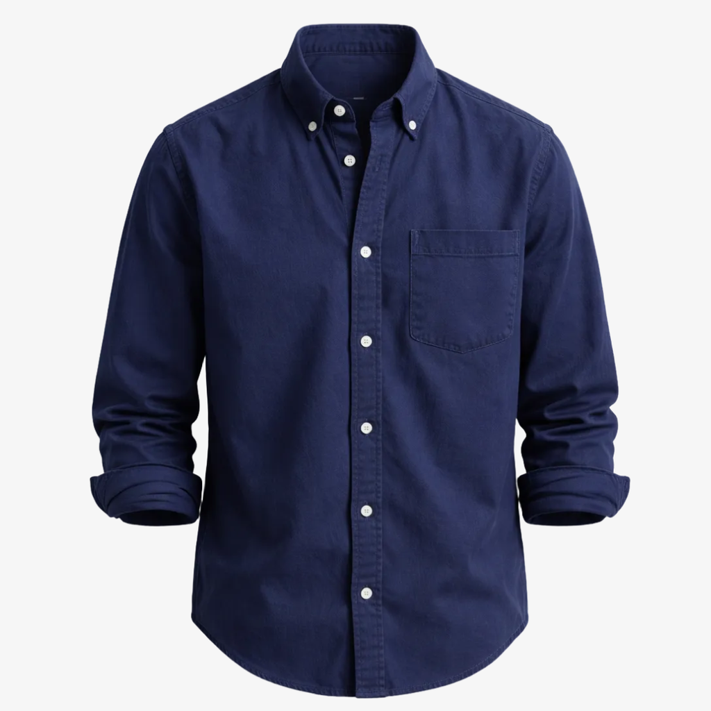 Kensington Chest-Pocket Linen Shirt - Unisex in black