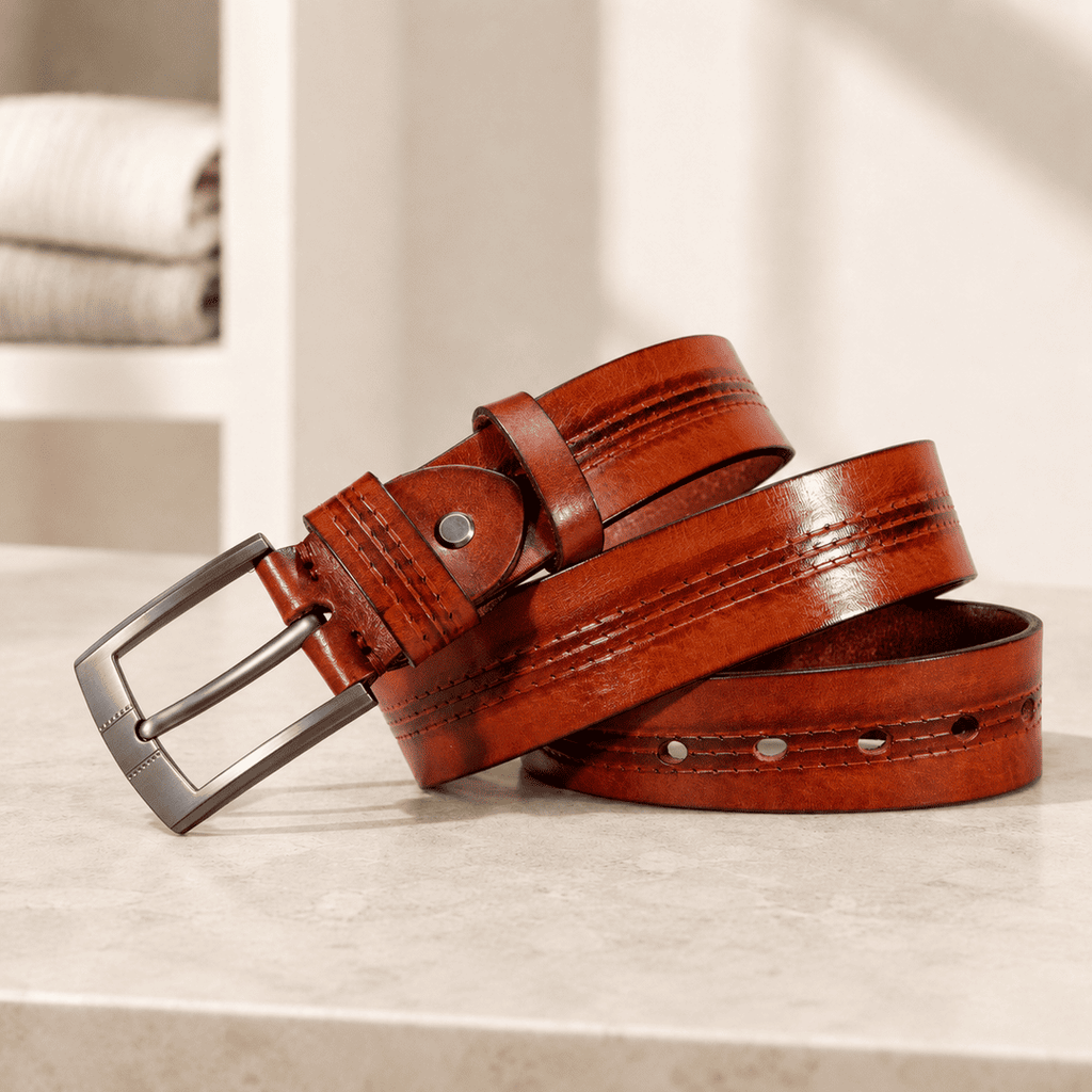 Rowan Full-Grain Leather Belt - Unisex in black