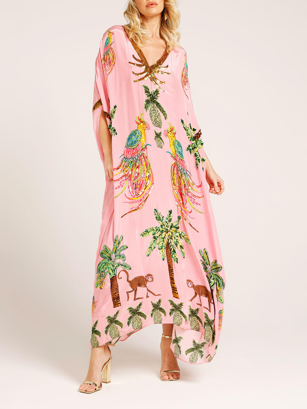 Unique Drop Printed Dress - Women's - Pink in pink