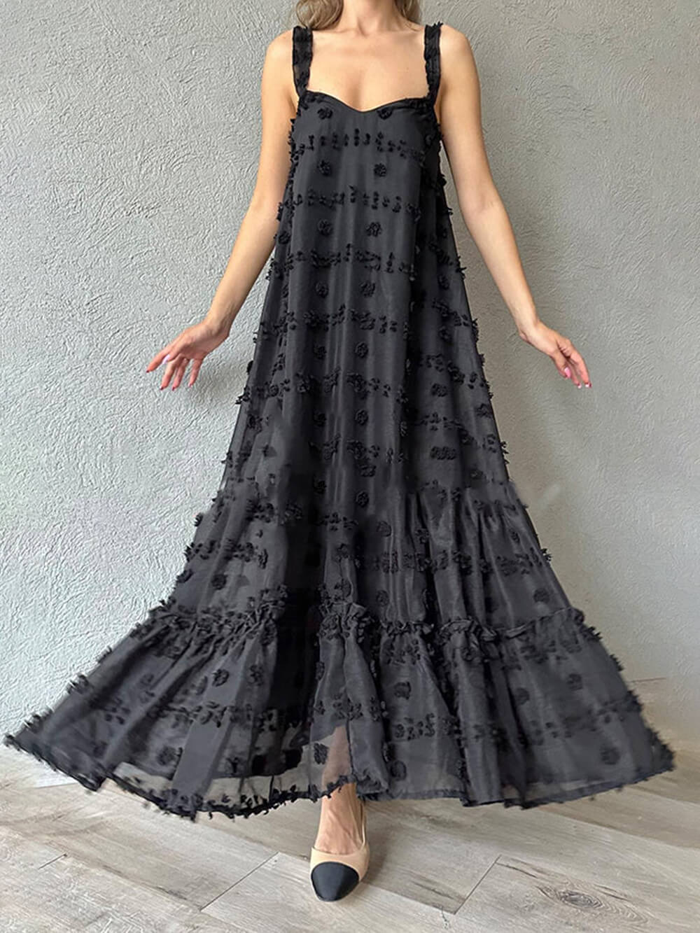 Polyester A-Line Maxi Dress - Women's in white