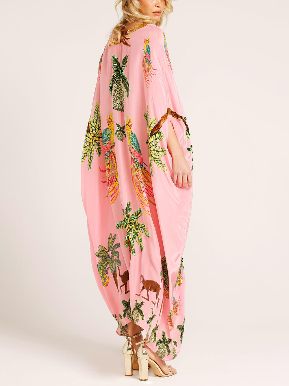 Unique Drop Printed Dress - Women's in pink