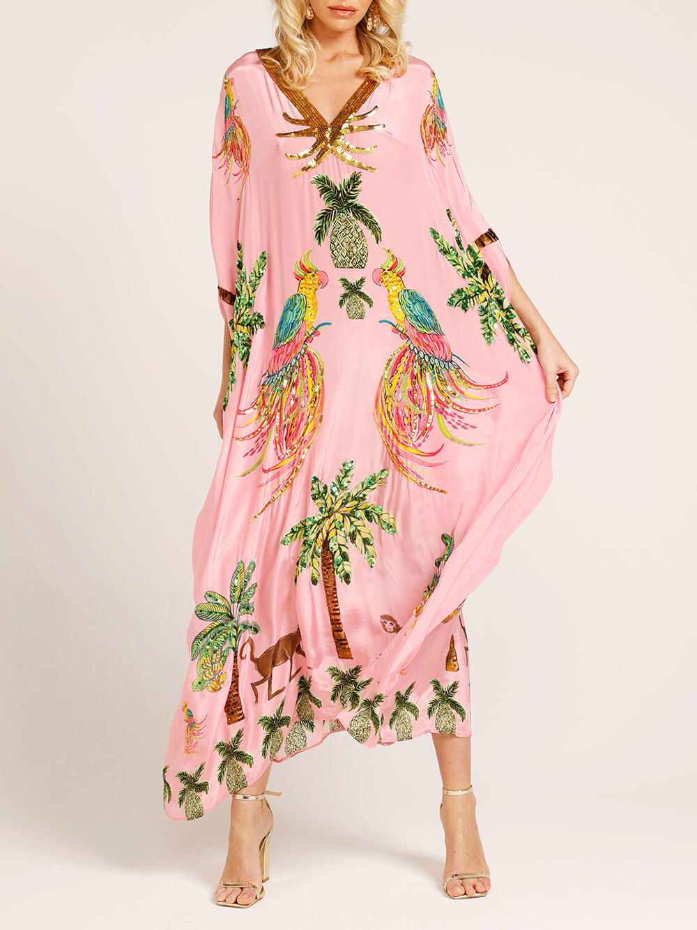 Unique Drop Printed Dress - Women's - Pink in pink