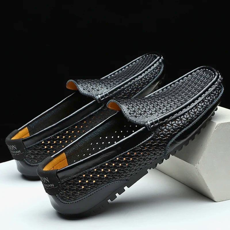 Hutton Leather Loafers - Men's in yellow