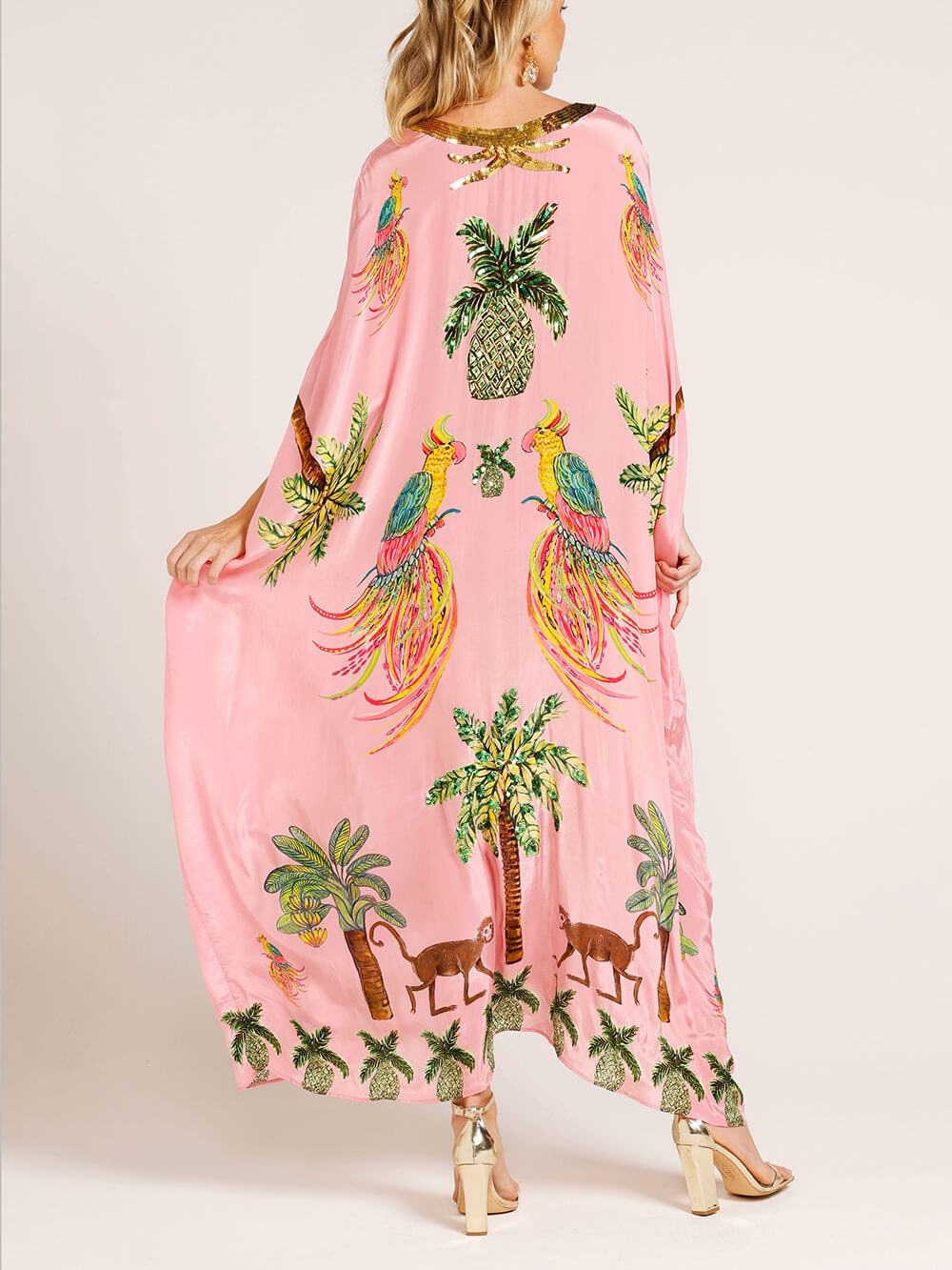 Unique Drop Printed Dress - Women's - Pink in pink
