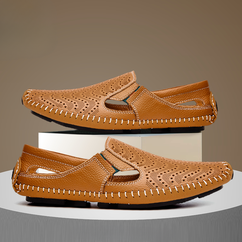 Dante Leather Sandals - Men's in navy