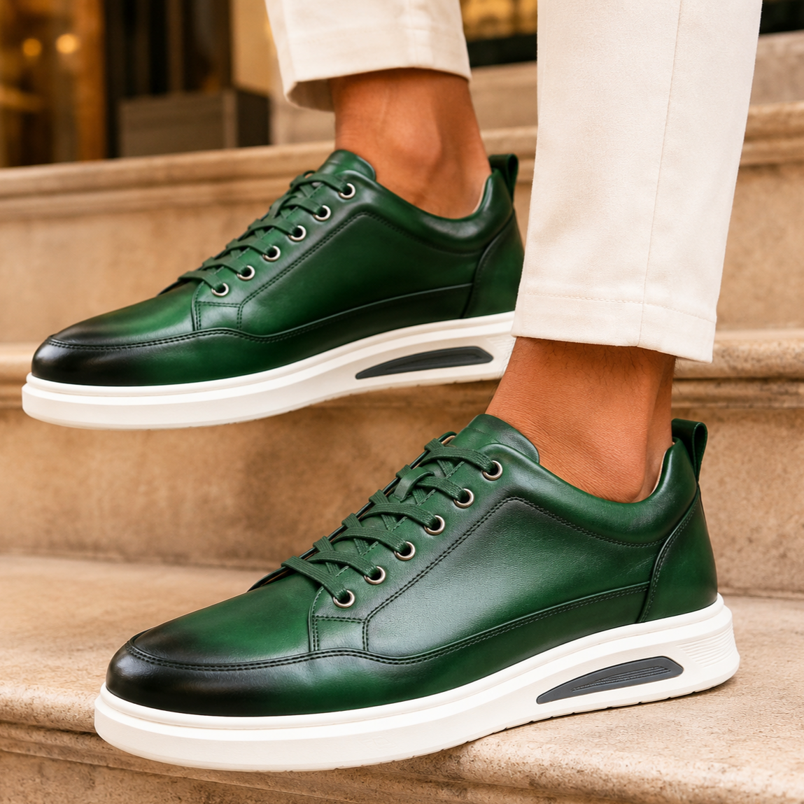 Sawyer Handmade Leather Sneakers - Men's in red