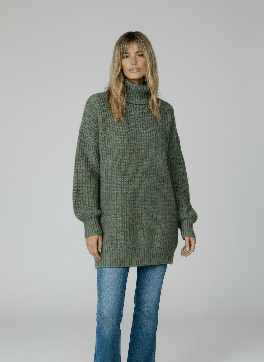 Amara Cashmere Sweater - Unisex in khaki