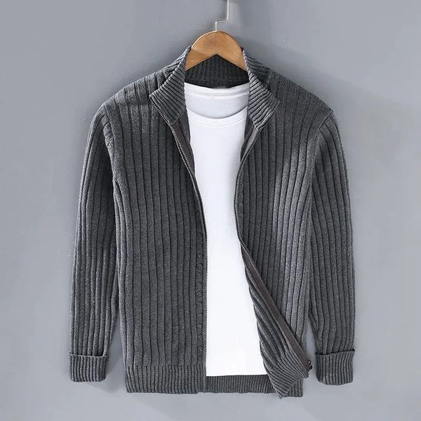 Ravello Ribbed Knit Cardigan - Unisex in gray