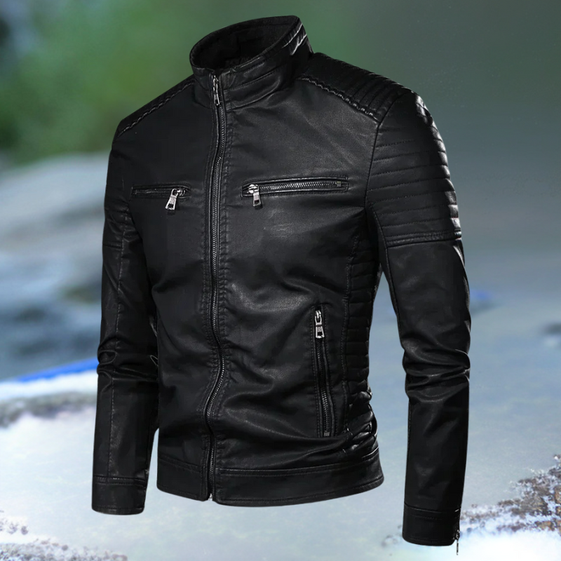 Felix Vintage Leather Jacket - Unisex in black