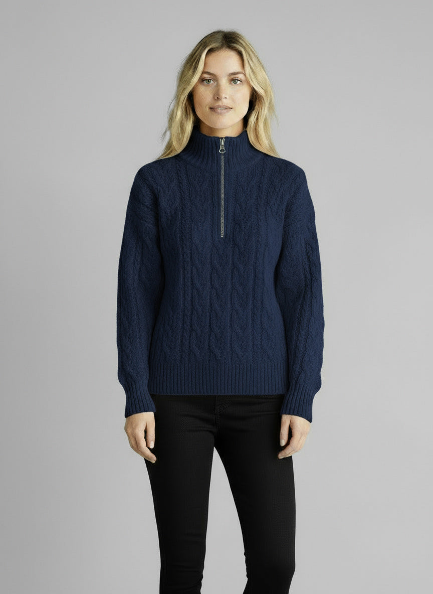 Amy Zip Sweater - Unisex in black