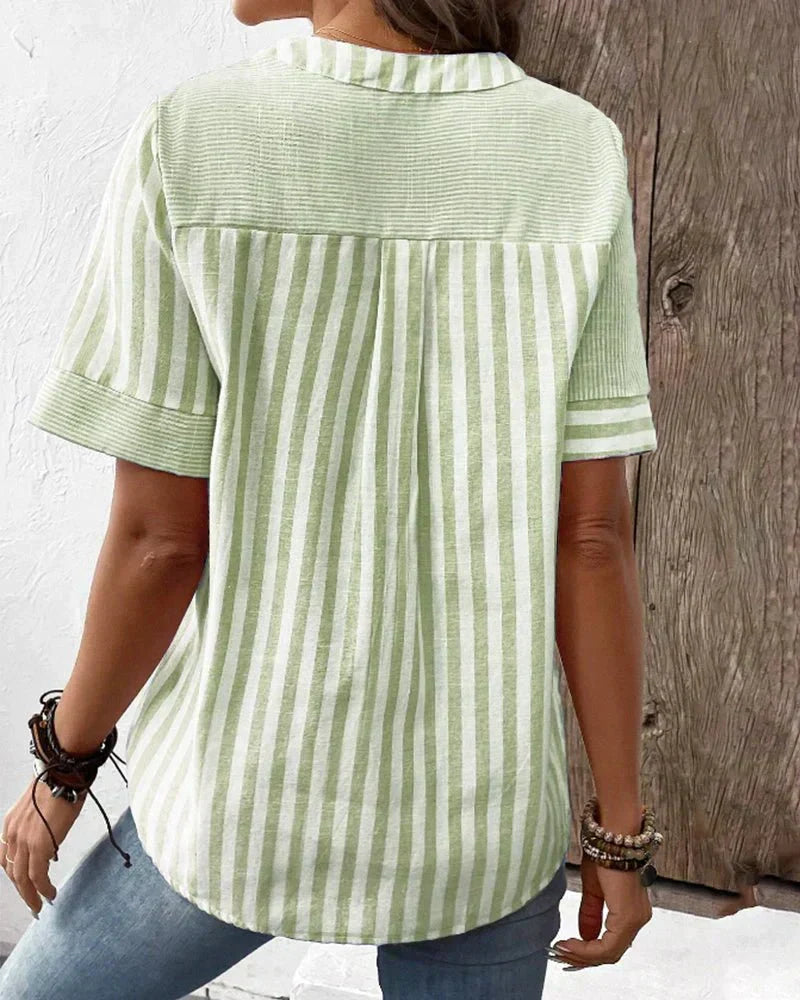 Anya Striped Blouse - Women's in green