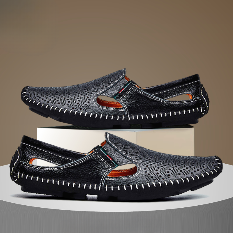 Dante Leather Sandals - Men's in navy