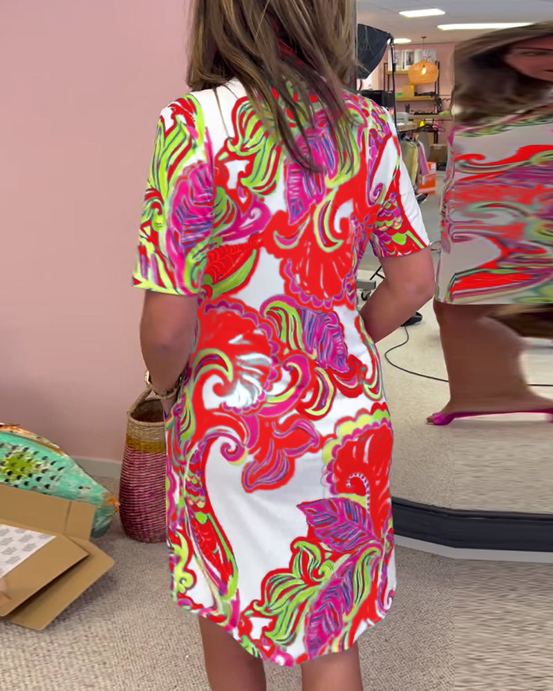 Aria Printed Dress - Women's in green