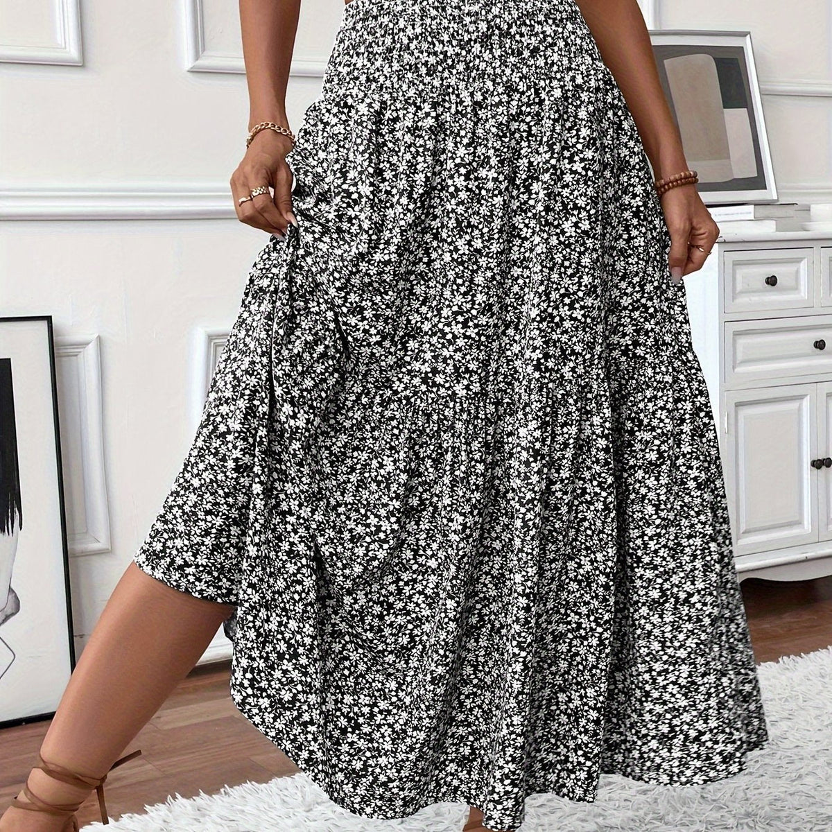 Elena Ditsy Floral Skirt - Women's in purple