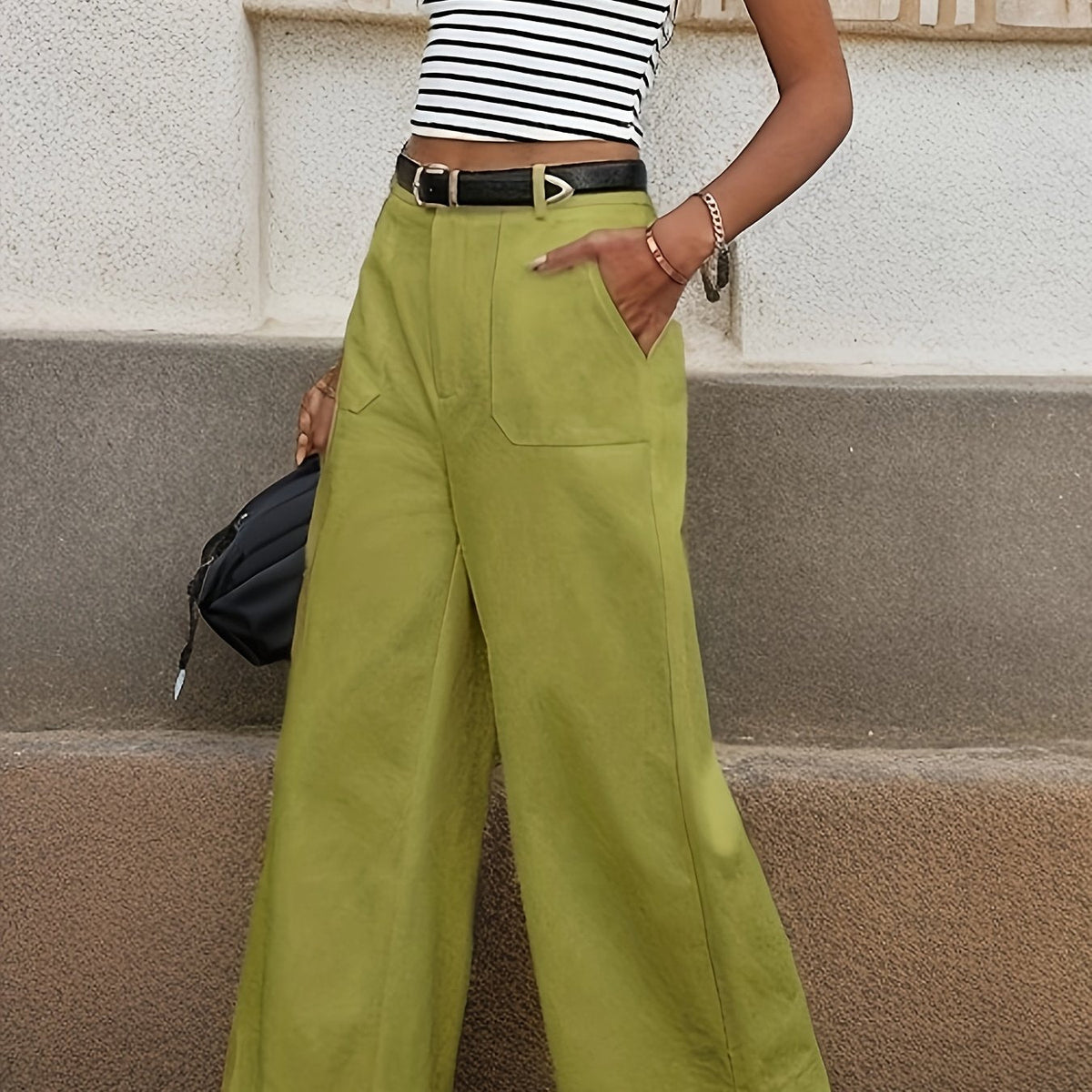 Mara High-Waisted Pants - Unisex in olive