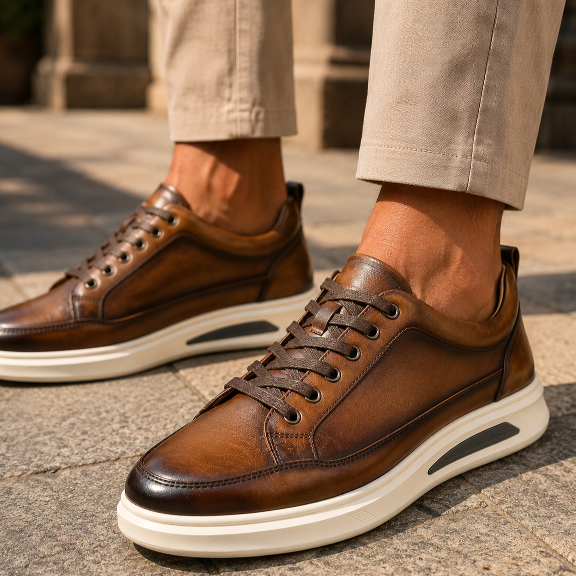 Sawyer Handmade Leather Sneakers - Men's in red