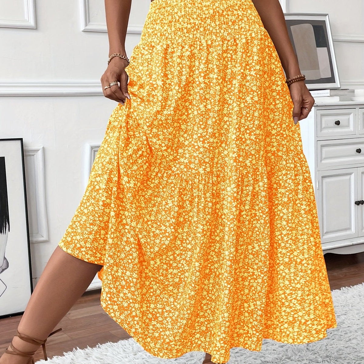 Elena Ditsy Floral Skirt - Women's in blue