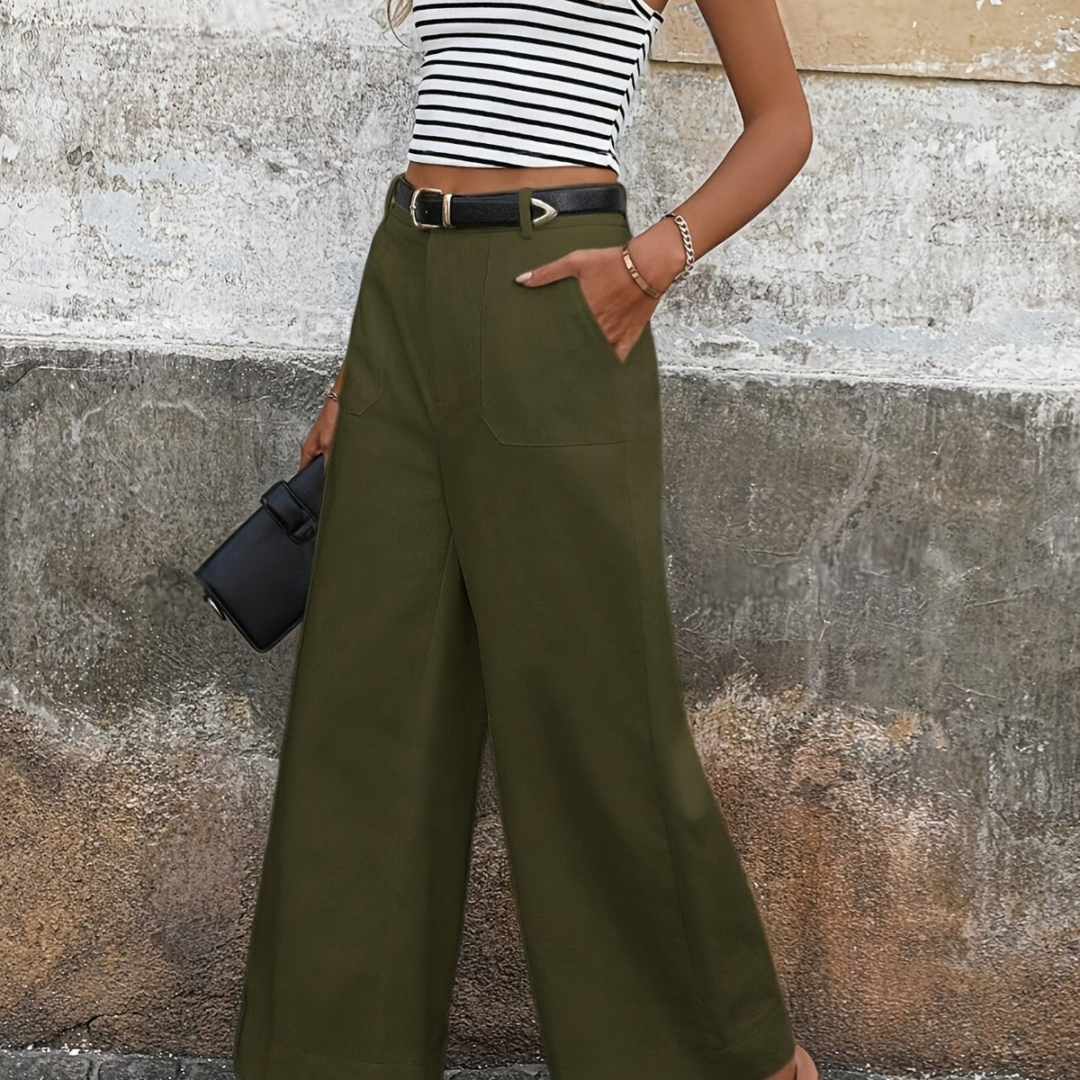Mara High-Waisted Pants - Unisex in green