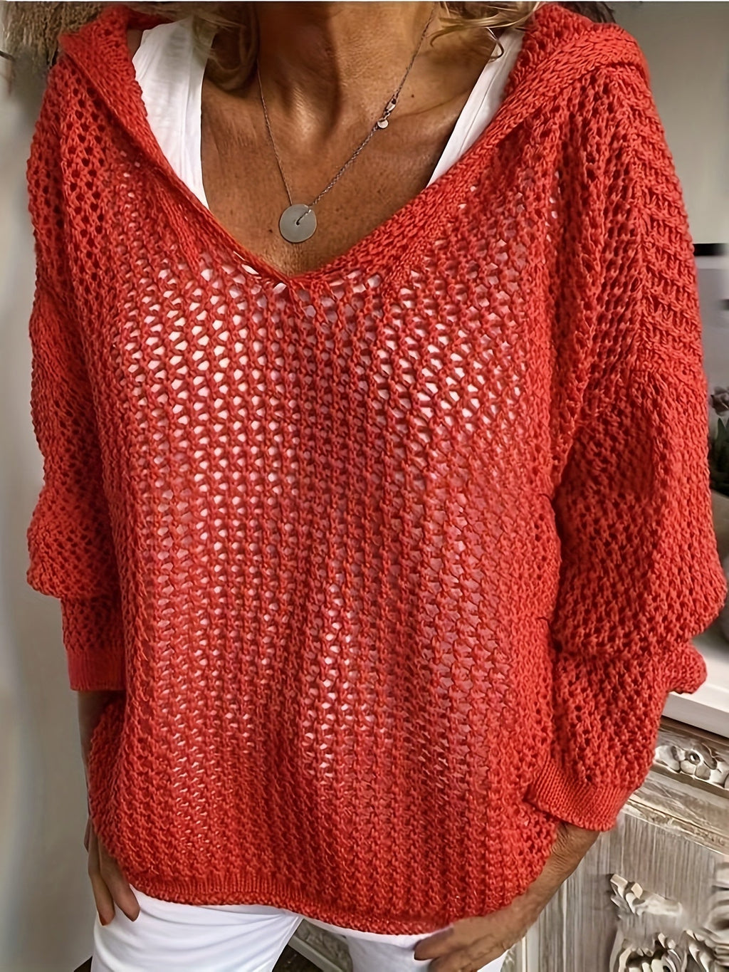 Lana Hooded Knit Sweater - Unisex in khaki
